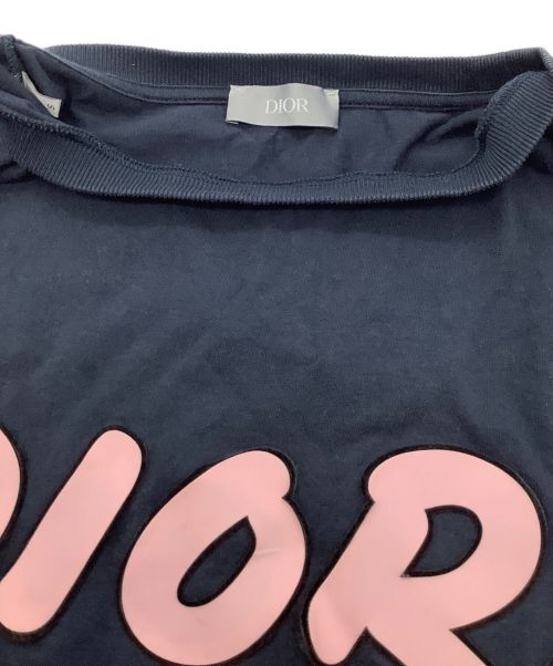 Dior（ディオール）DIOR (ディオール) 半袖カットソー ネイビー×ピンク サイズ:Sの古着・服飾アイテム