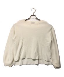 BEAUTY&YOUTH UNITED ARROWS（ビューティーアンドユースユナイテッドアローズ）の古着「ミラノリブカーブスリーブニットプルオーバー」｜ホワイト