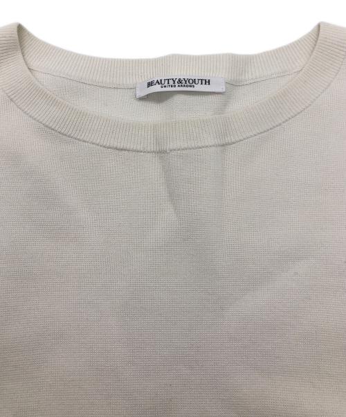 BEAUTY&YOUTH UNITED ARROWS（ビューティーアンドユースユナイテッドアローズ）BEAUTY&YOUTH UNITED ARROWS (ビューティーアンドユースユナイテッドアローズ) ミラノリブカーブスリーブニットプルオーバー ホワイト サイズ:不明の古着・服飾アイテム