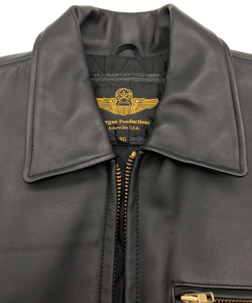 MORGAN PRODUCTIONS（モーガン プロダクションズ）MORGAN PRODUCTIONS (モーガン プロダクションズ) レザージャケット ブラック サイズ:40の古着・服飾アイテム