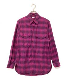 COMOLI（コモリ）の古着「ウールシルクワークシャツ」｜ピンク