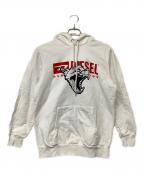 DIESELディーゼル）の古着「プルオーバーパーカー」｜ホワイト×ブラック