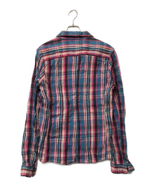 Junhashimoto（ジュンハシモト）junhashimoto (ジュンハシモト) チェックシャツ ピンク×ブルー サイズ:4の古着・服飾アイテム