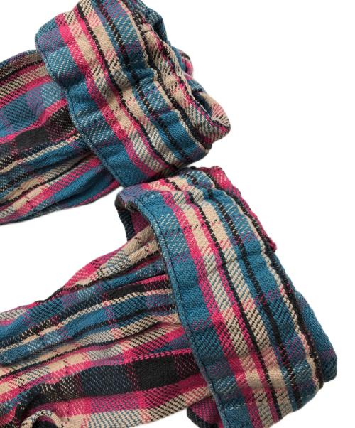 Junhashimoto（ジュンハシモト）junhashimoto (ジュンハシモト) チェックシャツ ピンク×ブルー サイズ:4の古着・服飾アイテム