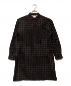 PAUL SMITHポールスミス）の古着「タッターソールロングシャツ」｜ブラック×レッド