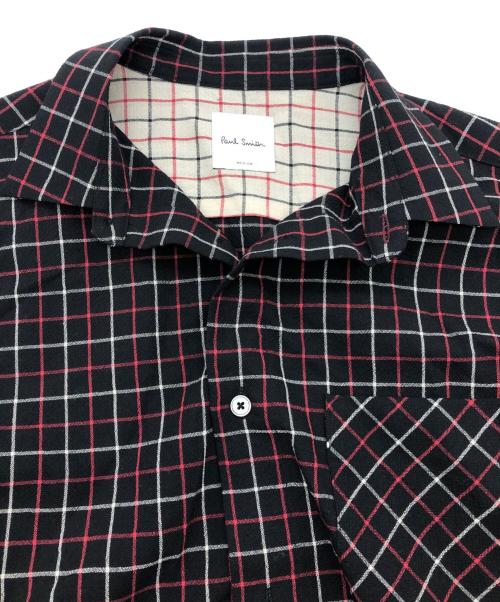 PAUL SMITH（ポールスミス）Paul Smith (ポールスミス) タッターソールロングシャツ ブラック×レッド サイズ:SIZE Mの古着・服飾アイテム