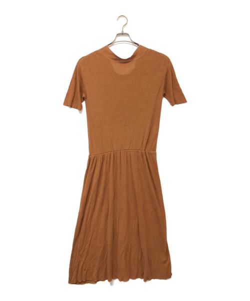 DEMYLEE（デミリー）DEMYLEE (デミリー) シアーショートスリーブニットワンピース ライトブラウン サイズ:SIZE Sの古着・服飾アイテム
