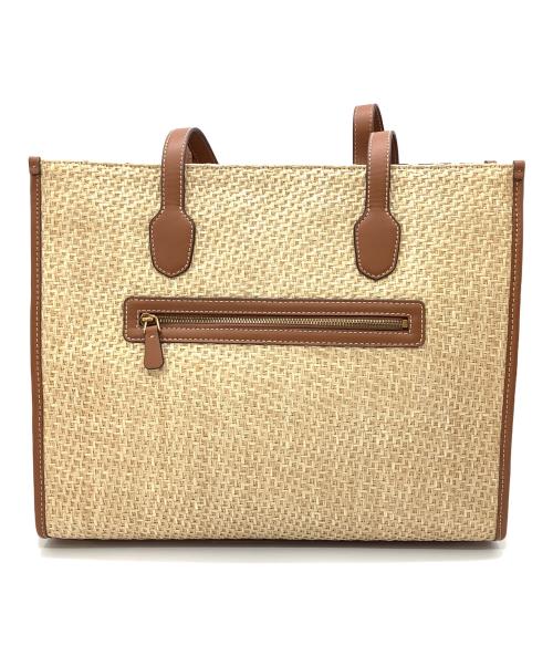 GUESS（ゲス）GUESS (ゲス) カゴトートバッグ ベージュ×ブラウンの古着・服飾アイテム