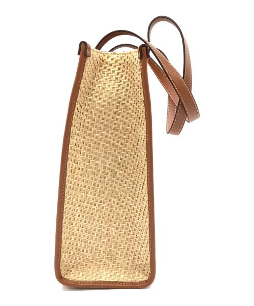 GUESS（ゲス）GUESS (ゲス) カゴトートバッグ ベージュ×ブラウンの古着・服飾アイテム