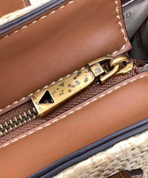 GUESS（ゲス）GUESS (ゲス) カゴトートバッグ ベージュ×ブラウンの古着・服飾アイテム