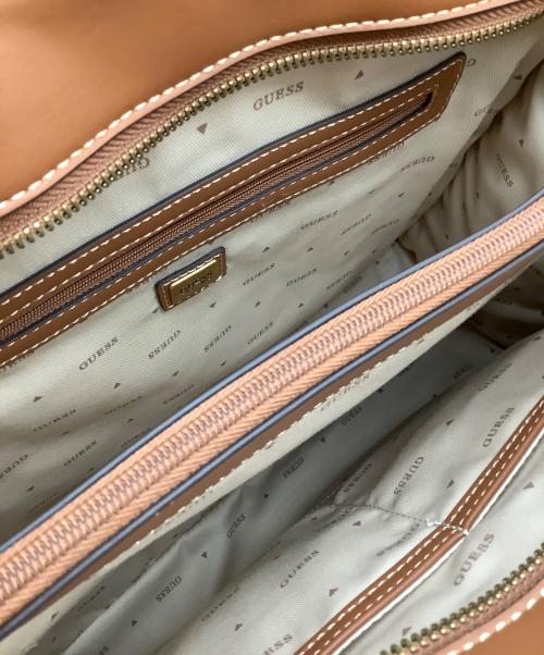 GUESS（ゲス）GUESS (ゲス) カゴトートバッグ ベージュ×ブラウンの古着・服飾アイテム