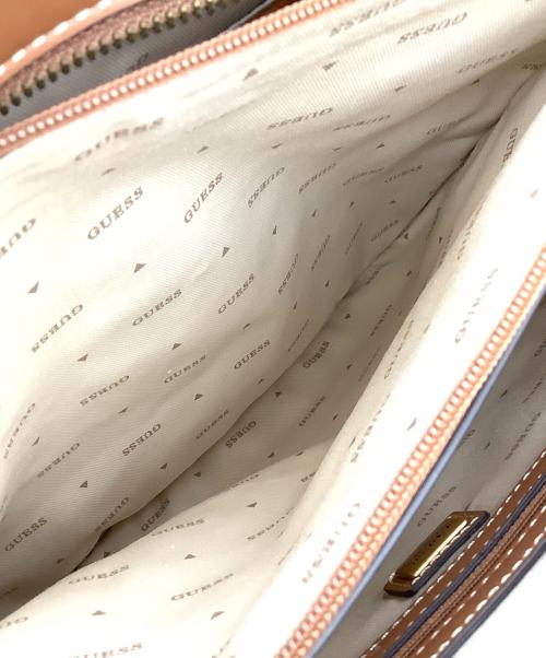 GUESS（ゲス）GUESS (ゲス) カゴトートバッグ ベージュ×ブラウンの古着・服飾アイテム
