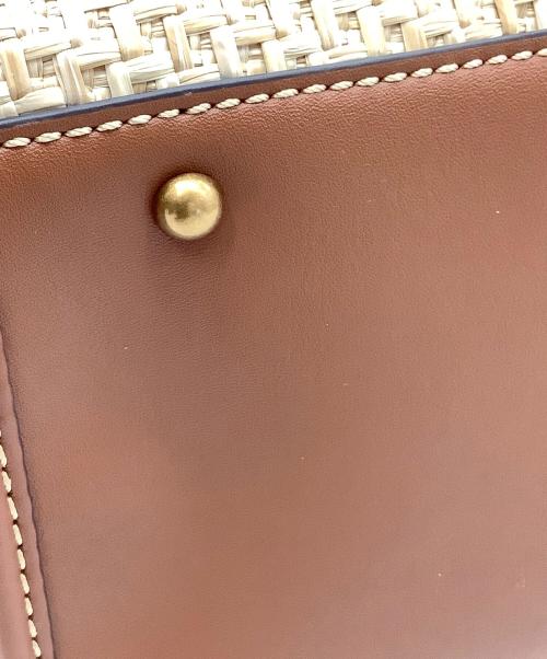 GUESS（ゲス）GUESS (ゲス) カゴトートバッグ ベージュ×ブラウンの古着・服飾アイテム