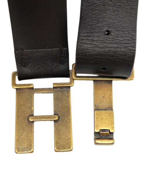 BURBERRY（バーバリー）BURBERRY (バーバリー) レザーベルト ダークブラウンの古着・服飾アイテム