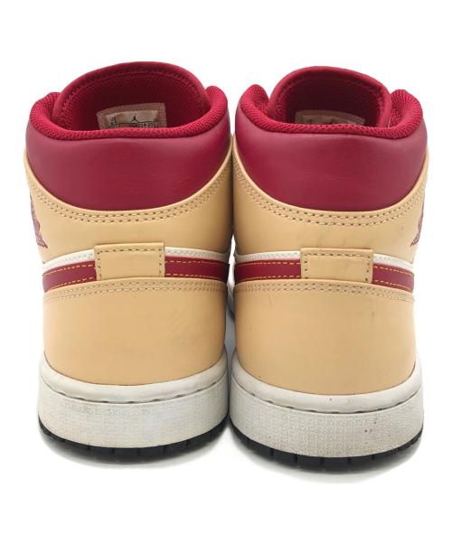 NIKE（ナイキ）NIKE (ナイキ) AIR JORDAN1 MID　スニーカー ベージュ×レッド サイズ:SIZE 26.5cmの古着・服飾アイテム