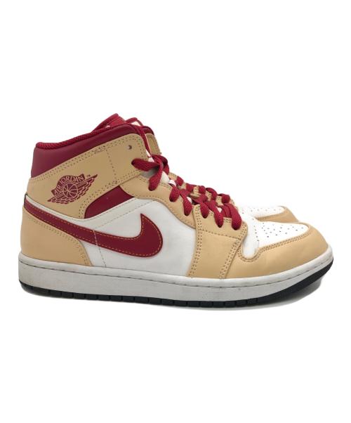 NIKE（ナイキ）NIKE (ナイキ) AIR JORDAN1 MID　スニーカー ベージュ×レッド サイズ:SIZE 26.5cmの古着・服飾アイテム
