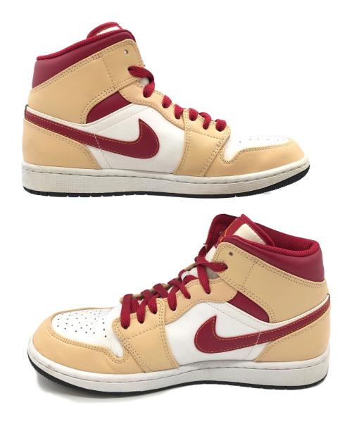 NIKE（ナイキ）NIKE (ナイキ) AIR JORDAN1 MID　スニーカー ベージュ×レッド サイズ:SIZE 26.5cmの古着・服飾アイテム
