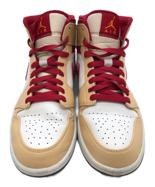 NIKE（ナイキ）NIKE (ナイキ) AIR JORDAN1 MID　スニーカー ベージュ×レッド サイズ:SIZE 26.5cmの古着・服飾アイテム