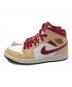 NIKE (ナイキ) AIR JORDAN1 MID　スニーカー ベージュ×レッド サイズ:SIZE 26.5cm：8000円