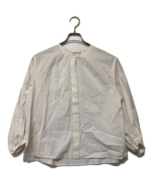 BALLSEY（ボールジィ）BALLSEY (ボールジィ) クリスタルコットンギャザーパフブラウス ホワイト サイズ:36の古着・服飾アイテム