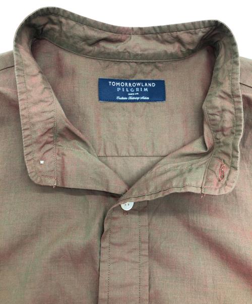 TOMORROW LAND PILGRIM（トゥモローランド ピルグリム）TOMORROW LAND PILGRIM (トゥモローランド ピルグリム) コットンシャンブレーバンドカラーシャツ ブラウン サイズ:SIZE Sの古着・服飾アイテム