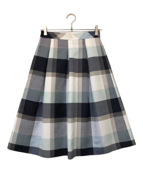 BLUE LABEL CRESTBRIDGE（ブルーレーベルクレストブリッジ）BLUE LABEL CRESTBRIDGE (ブルーレーベルクレストブリッジ) チェックスカート ホワイト×ネイビー サイズ:SIZE 38の古着・服飾アイテム