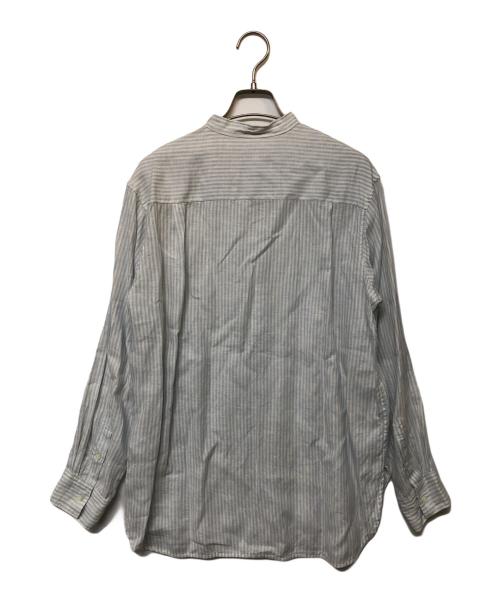 GALERIE VIE（ギャルリーヴィー）GALERIE VIE (ギャルリーヴィー) リネンスタンドカラーシャツ ブルー×ホワイト サイズ:36の古着・服飾アイテム