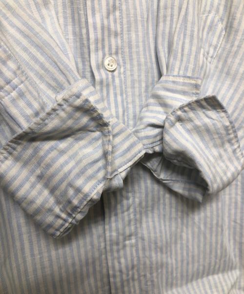 GALERIE VIE（ギャルリーヴィー）GALERIE VIE (ギャルリーヴィー) リネンスタンドカラーシャツ ブルー×ホワイト サイズ:36の古着・服飾アイテム