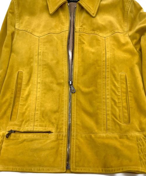 DOLCE & GABBANA（ドルチェ＆ガッバーナ）DOLCE & GABBANA (ドルチェ＆ガッバーナ) ジップスエードジャケット イエロー サイズ:48の古着・服飾アイテム