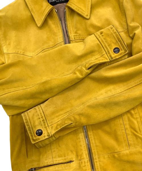 DOLCE & GABBANA（ドルチェ＆ガッバーナ）DOLCE & GABBANA (ドルチェ＆ガッバーナ) ジップスエードジャケット イエロー サイズ:48の古着・服飾アイテム