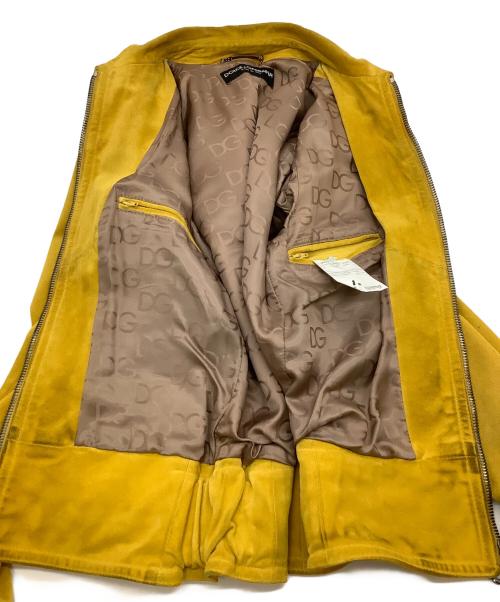 DOLCE & GABBANA（ドルチェ＆ガッバーナ）DOLCE & GABBANA (ドルチェ＆ガッバーナ) ジップスエードジャケット イエロー サイズ:48の古着・服飾アイテム