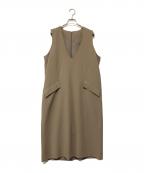 FORK&SPOONフォーク＆スプーン）の古着「カシメポケットジャンパースカート」｜ベージュ