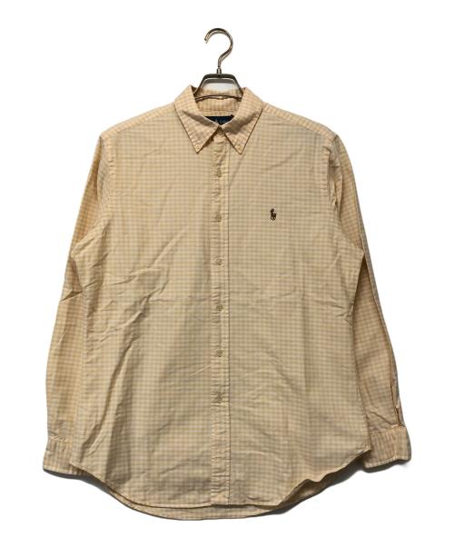 POLO RALPH LAUREN（ポロ・ラルフローレン）POLO RALPH LAUREN (ポロ・ラルフローレン) ロングスリーブシャツ ベージュ×ホワイト サイズ:SIZE Mの古着・服飾アイテム