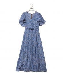 FRAY ID（フレイ アイディー）の古着「フリルワンピース」｜ベージュ×ブルー