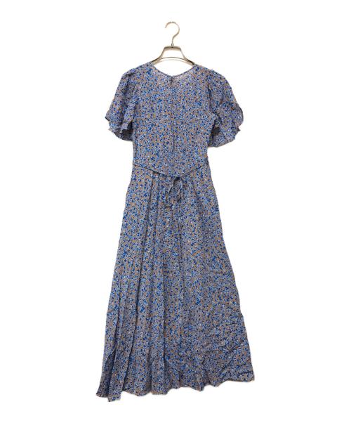 FRAY ID（フレイ アイディー）FRAY ID (フレイ アイディー) フリルワンピース ベージュ×ブルー サイズ:SIZE 0の古着・服飾アイテム