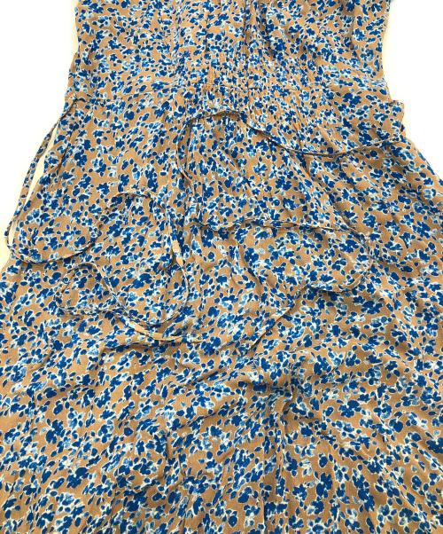 FRAY ID（フレイ アイディー）FRAY ID (フレイ アイディー) フリルワンピース ベージュ×ブルー サイズ:SIZE 0の古着・服飾アイテム