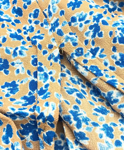 FRAY ID（フレイ アイディー）FRAY ID (フレイ アイディー) フリルワンピース ベージュ×ブルー サイズ:SIZE 0の古着・服飾アイテム