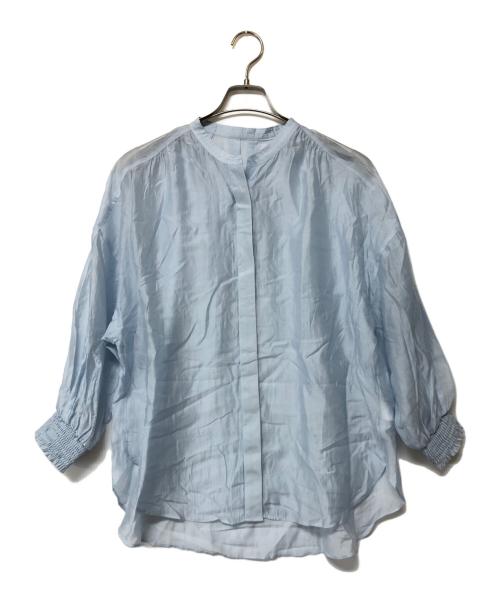 NOLLEY'S（ノーリーズ）NOLLEY'S (ノーリース) 袖口シャーリングブラウス スカイブルー サイズ:38の古着・服飾アイテム