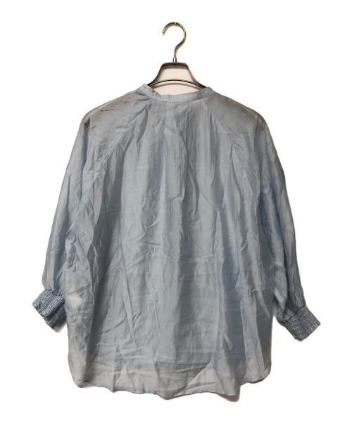 NOLLEY'S（ノーリーズ）NOLLEY'S (ノーリース) 袖口シャーリングブラウス スカイブルー サイズ:38の古着・服飾アイテム