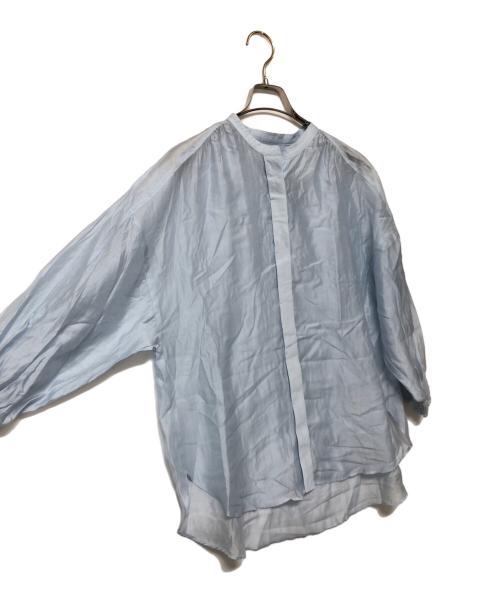 NOLLEY'S（ノーリーズ）NOLLEY'S (ノーリース) 袖口シャーリングブラウス スカイブルー サイズ:38の古着・服飾アイテム