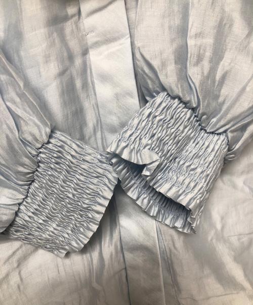 NOLLEY'S（ノーリーズ）NOLLEY'S (ノーリース) 袖口シャーリングブラウス スカイブルー サイズ:38の古着・服飾アイテム