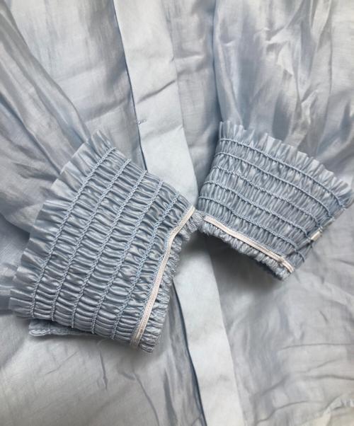 NOLLEY'S（ノーリーズ）NOLLEY'S (ノーリース) 袖口シャーリングブラウス スカイブルー サイズ:38の古着・服飾アイテム