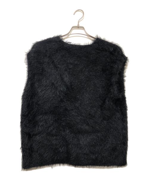 Mila Owen（ミラオーウェン）Mila Owen (ミラオーウェン) Vネックシャギーニットベスト ブラック サイズ:SIZE Freeの古着・服飾アイテム