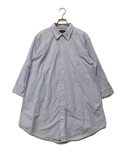 LAUREN RALPH LAUREN（ローレンラルフローレン）LAUREN RALPH LAUREN (ローレンラルフローレン) ストライプシャツ ブルー サイズ:SIZE Lの古着・服飾アイテム