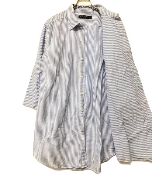 LAUREN RALPH LAUREN（ローレンラルフローレン）LAUREN RALPH LAUREN (ローレンラルフローレン) ストライプシャツ ブルー サイズ:SIZE Lの古着・服飾アイテム