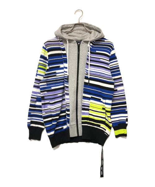 DIESEL（ディーゼル）DIESEL (ディーゼル) 切替ニットジップパーカー マルチカラー サイズ:SIZE XSの古着・服飾アイテム