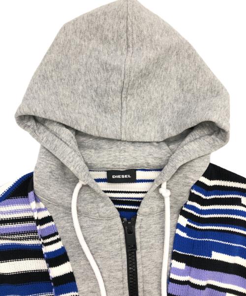 DIESEL（ディーゼル）DIESEL (ディーゼル) 切替ニットジップパーカー マルチカラー サイズ:SIZE XSの古着・服飾アイテム