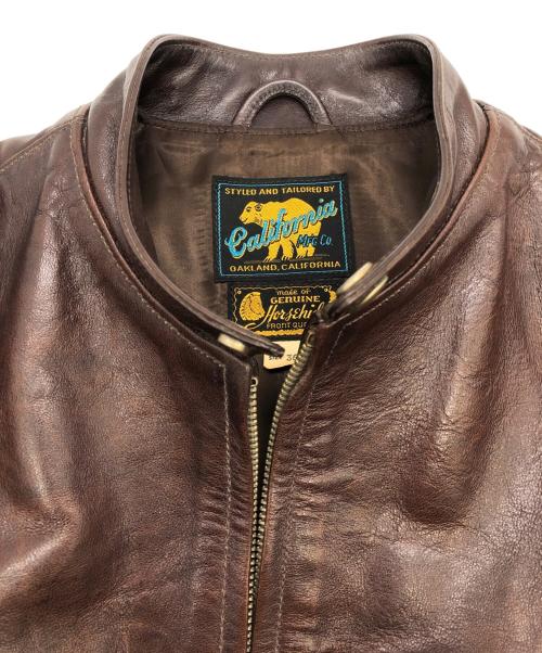 CALIFORNIA MFG.CO.（カリフォルニアマニュファクチュアリング.）CALIFORNIA MFG.CO. (カリフォルニアマニュファクチュアリング.) RAINBOW COUNTRY　ホースレザージャケット ブラウン サイズ:SIZE 36の古着・服飾アイテム