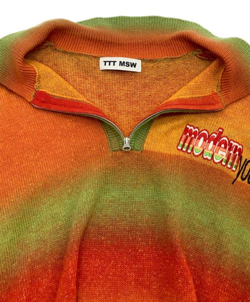 TTT MSW（ティー）TTT MSW (ティー) ニット オレンジ×グリーン サイズ:SIZE Lの古着・服飾アイテム
