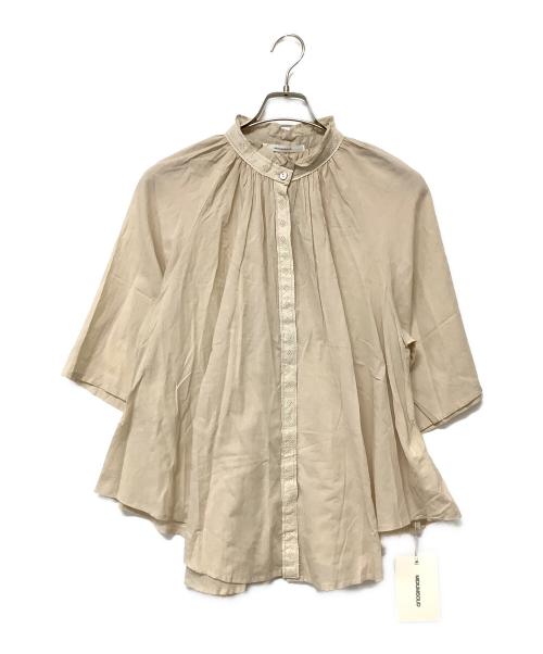 MIDIUMISOLID（ミディウミソリッド）MIDIUMISOLID (ミディウミソリッド) ギャザーブラウス ベージュ サイズ:F 未使用品の古着・服飾アイテム